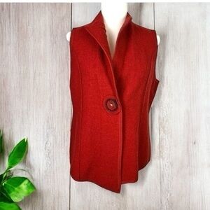 NTCO Nomadic Traders Sweater womens M Burnt Orange Wool Lagenlook Vest
